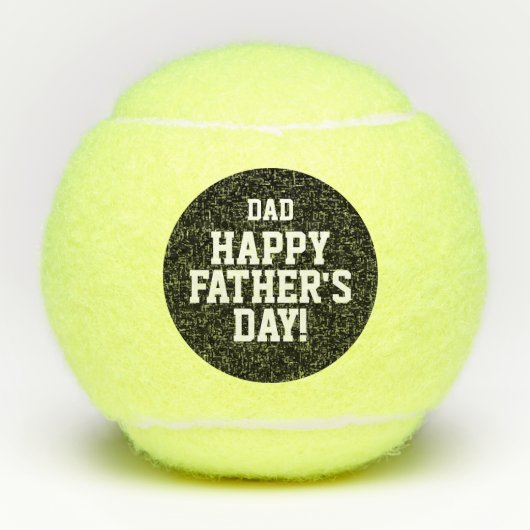 Gelukkig Vaderdag tennisballen cadeau met naam (Voorkant)