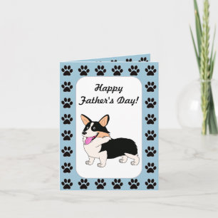 Gelukkig Vaderdag Tricolor Corgi Kaart
