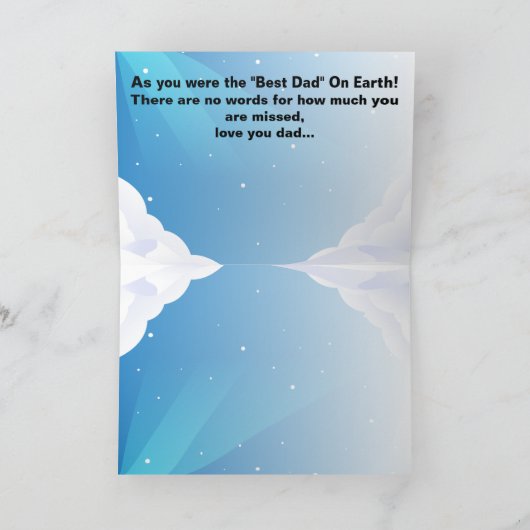 Gelukkig Vaderdag van de beste vader in de hemel! Kaart (Binnen)