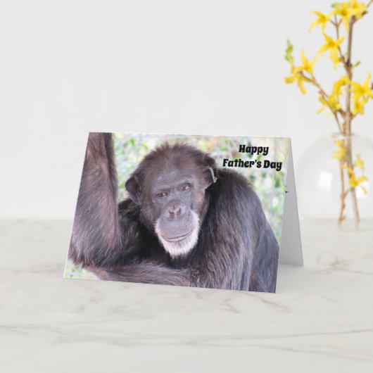 Gelukkig Vaderdag van de chimp van het oude Bloc Kaart (Gele Bloem)