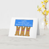 Gelukkig Vaderdag van de Triplets Kaart (Gele Bloem)