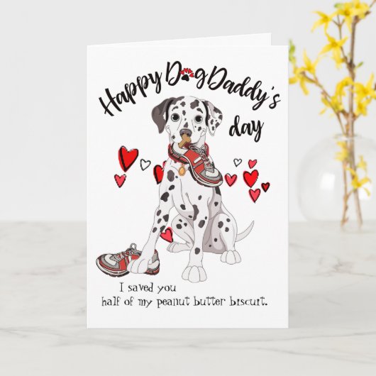 Gelukkig Vaderdag van uw Dalmatian Kaart (Gele Bloem)