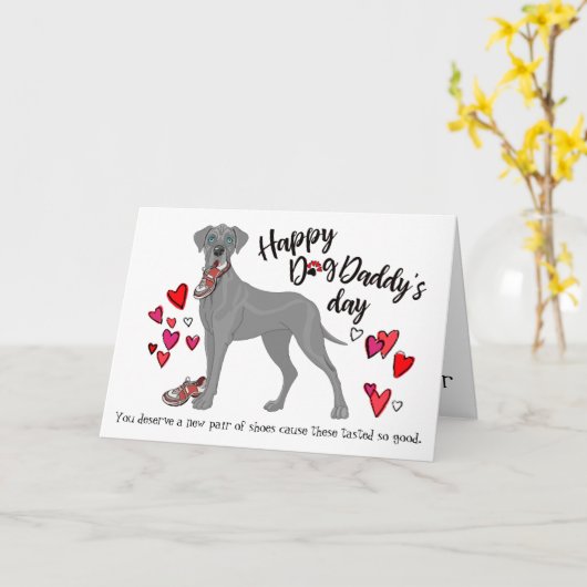 Gelukkig Vaderdag van uw Great dane Kaart (Gele Bloem)