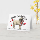 Gelukkig Vaderdag van uw Pug Hond Kaart (Gele Bloem)