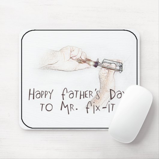 Gelukkig vaderdag voor de Handyman! Muismat (Met muis)
