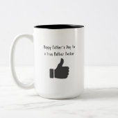 Gelukkig Vaderdag voor een echte moeder, f*cker gr Tweekleurige Koffiemok (Links)