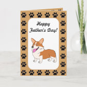 Gelukkig Vaderdag Welse Corgi Kaart (Voorkant)