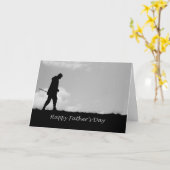 Gelukkig Vaderdag zoals een Vader aan me Silhouet Kaart (Gele Bloem)