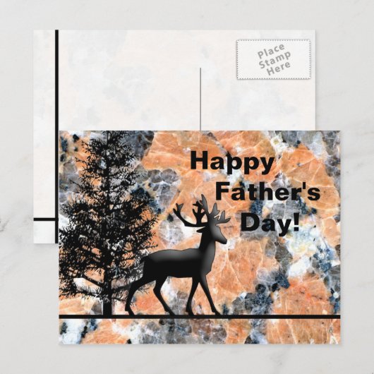 Gelukkig vader's Deer Briefkaart (Voorkant / Achterkant)