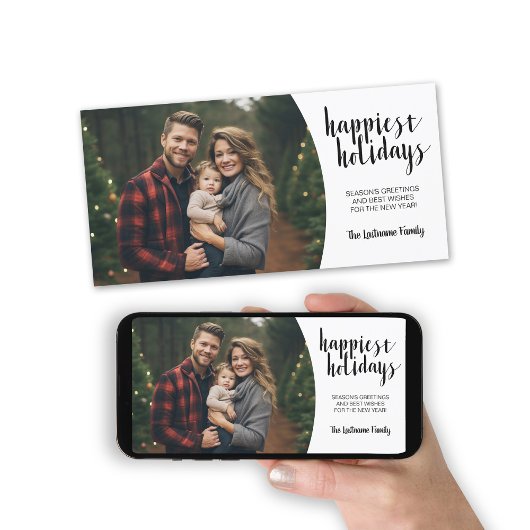 Gelukkig Vakantie - 1 Foto Modern minimalist Feestdagenkaart