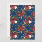 Gelukkig Vakantie Botanische Poinsettia Kerstmis Feestdagenkaart (Achterkant)