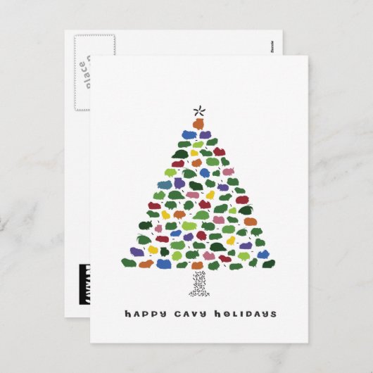 Gelukkig Vakantie Cavy Feestdagenkaart (Voorkant / Achterkant)
