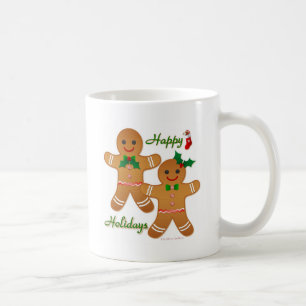 Gelukkig vakantie kerstmannetje van peperkoek jong koffiemok