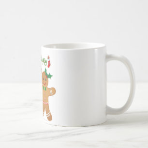 Gelukkig vakantie kerstmannetje van peperkoek jong koffiemok