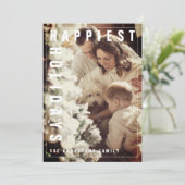 Gelukkig vakantie met familiefoto (Staand voorkant)