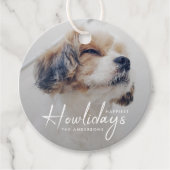 Gelukkig vakantie | Minimaal kerstfeest met honden Bedankjes Labels (Voorkant)