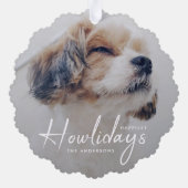 Gelukkig vakantie | Minimaal kerstfeest met honden Ornament Kaart (Achterkant)