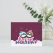 Gelukkig vakantie Panda Briefkaart (Staand voorkant)