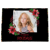 Gelukkig Vakantie Poinsettia Kerstmis Groot Cadeauzakje (Voorkant)