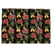 Gelukkig Vakantie Poinsettia Kerstmis Groot Cadeauzakje (Achterkant)