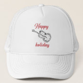 Gelukkig Vakantie Script Schuim Trucker Hoed | Fes Pet (Voorkant)