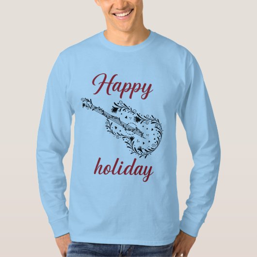 Gelukkig Vakantie Script Tekst Lange Mouwen TShirt (Voorkant)
