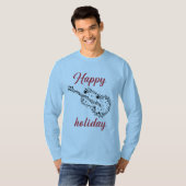 Gelukkig Vakantie Script Tekst Lange Mouwen TShirt (Voorkant volledig)