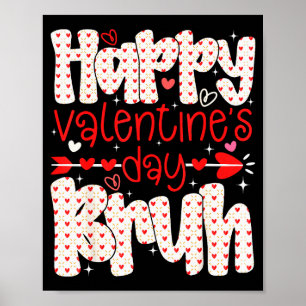 Gelukkig Valentijn Bruh Meme Hart Retro Jongens Me Poster