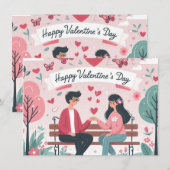 Gelukkig Valentijn Feestdagenkaart (Voorkant / Achterkant)