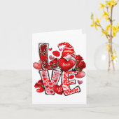 Gelukkig Valentijn Gnome Hart Valentijnsdag Koppel Kaart (Gele Bloem)