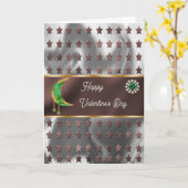 Gelukkig Valentijn Groen Maan Juweel & Sterren Kaa Kaart (Gele Bloem)