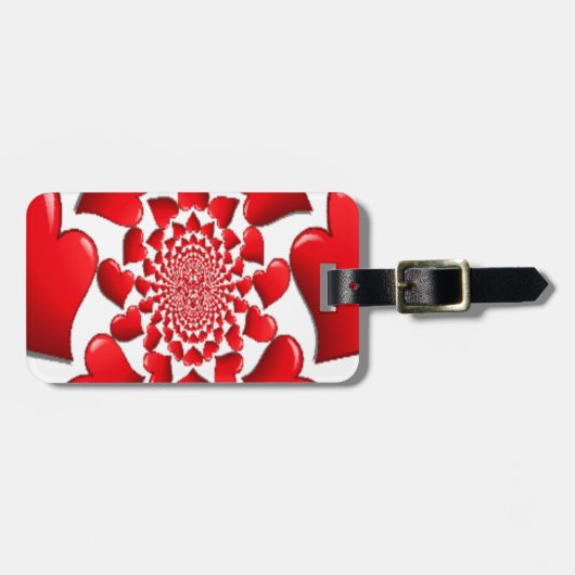 Gelukkig Valentijn grote rode harten Bagagelabel (Voorkant horizontaal)