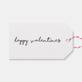 Gelukkig Valentijn | Minimalistisch Modern Zwart & Cadeaulabel