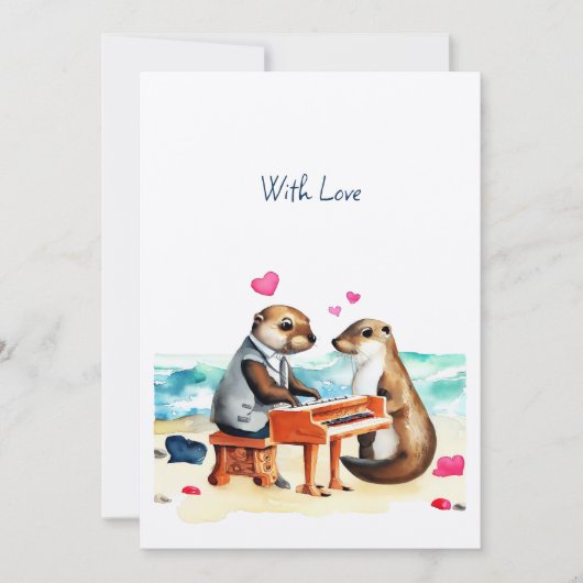 Gelukkig Valentijn Otter Feestdagenkaart (Voorkant)
