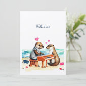 Gelukkig Valentijn Otter Feestdagenkaart (Staand voorkant)