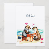 Gelukkig Valentijn Otter Feestdagenkaart (Voorkant / Achterkant)