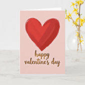 Gelukkig Valentijn Rood Hart Kaart (Gele Bloem)