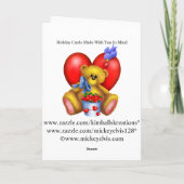 Gelukkig Valentijns Beer 1 van het Hart Feestdagen Kaart (Achterkant)