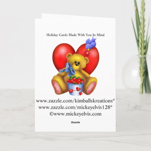 Gelukkig Valentijns Beer 1 van het Hart Feestdagen Kaart (Achterkant)