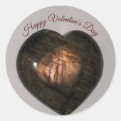 Gelukkig Valentijns Blauw Goud Labradorite Heart Ronde Sticker (Voorkant)
