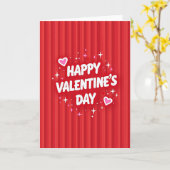 Gelukkig Valentijns Gestreept Glitter Kaart (Gele Bloem)