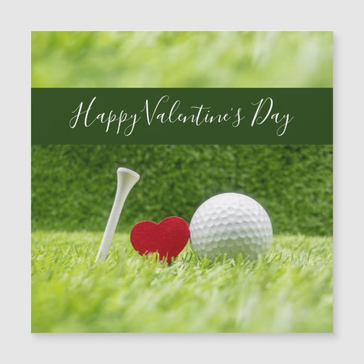 Gelukkig Valentijns golfer met liefde en golfbal (Voorkant)