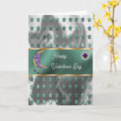 Gelukkig Valentijns Paarse Maan Edelstenen & Sterr Kaart (Gele Bloem)