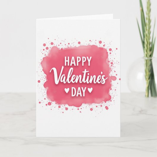 Gelukkig Valentijns Waterverf Spatkaart Kaart (Voorkant)