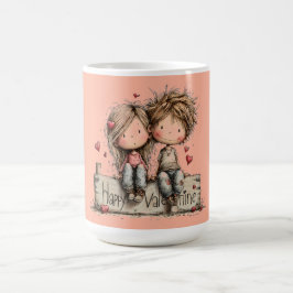 Gelukkig Valentijnsbankduo Koffiemok