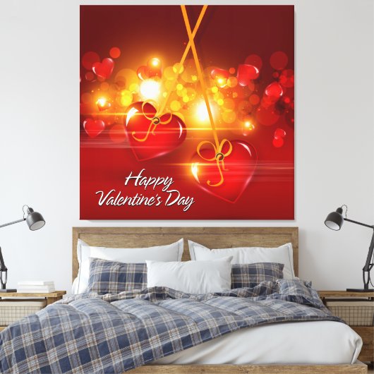 Gelukkig Valentijnsdag 17 verpakt doek Canvas Afdruk (Insitu (Slaapkamer))