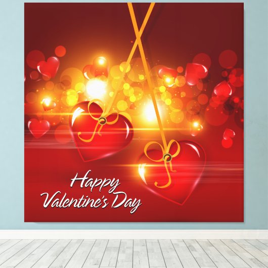 Gelukkig Valentijnsdag 17 verpakt doek Canvas Afdruk (Insitu (Houten vloer))