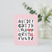 Gelukkig Valentijnsdag | Alphabet I ❤ U Romantic Feestdagenkaart (Staand voorkant)