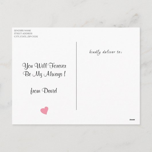 Gelukkig Valentijnsdag | Alphabet I ❤ U Romantic Feestdagenkaart (Achterkant)