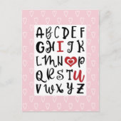 Gelukkig Valentijnsdag | Alphabet I ❤ U Romantic Feestdagenkaart (Voorkant)
